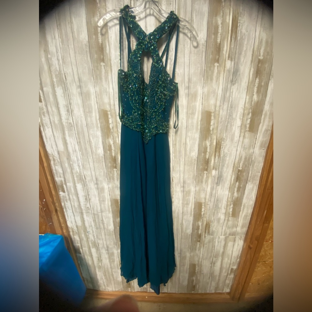 Teal Rhinestone dress